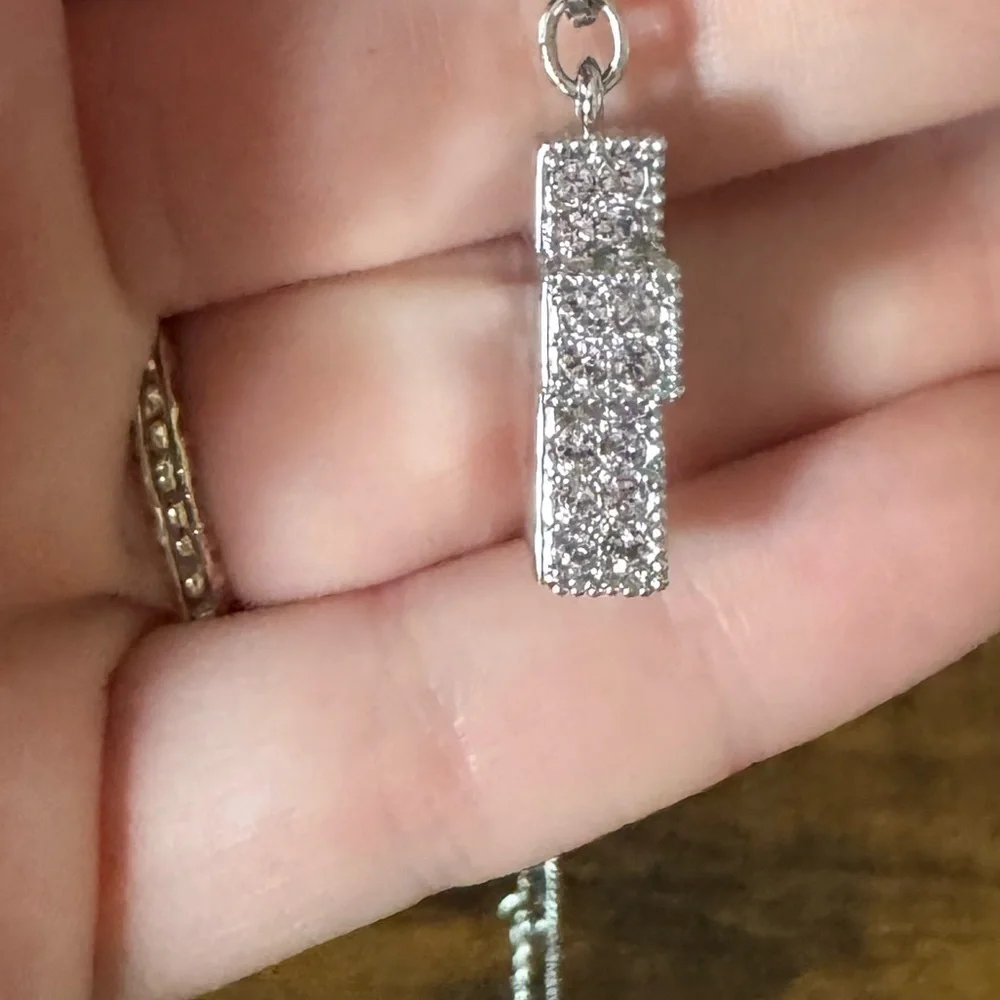 Swarovski Light Pink Amethyst 3D Cross Necklace